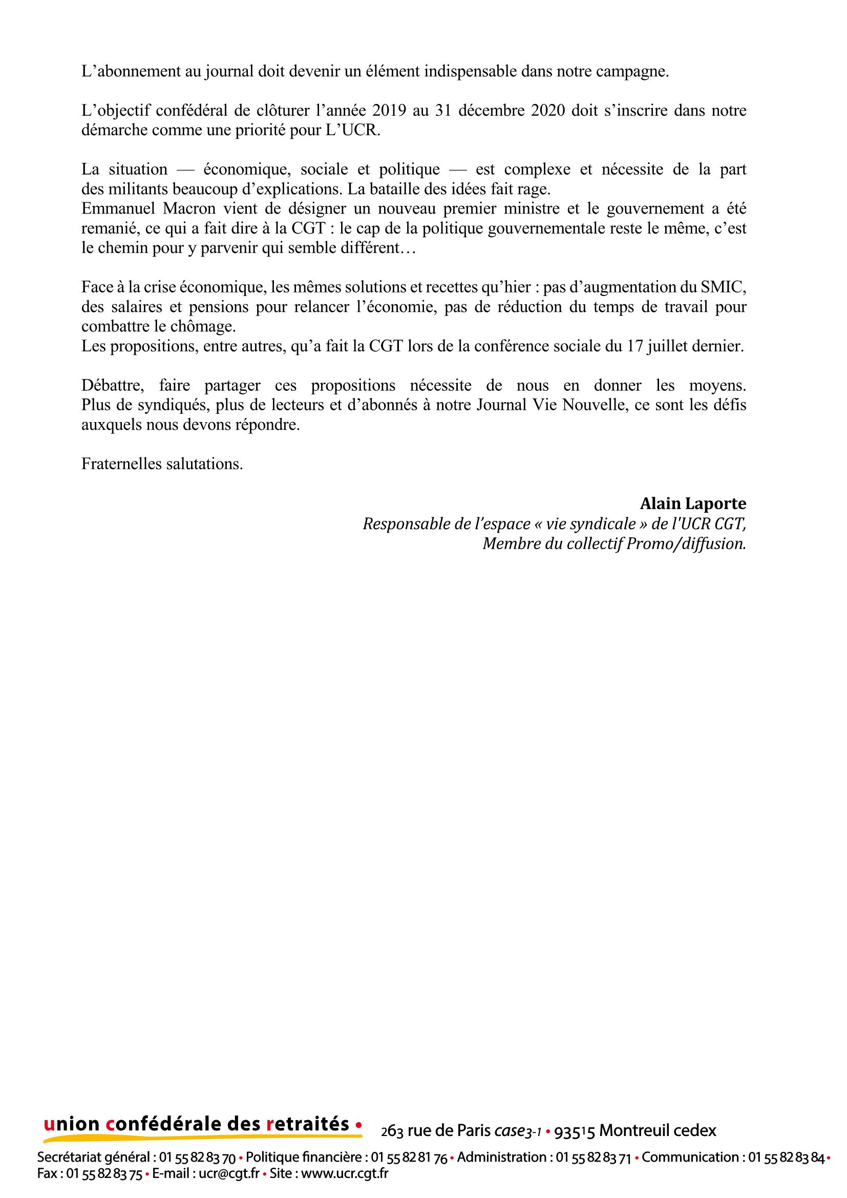Note campagne adhesion abonnement Page 2